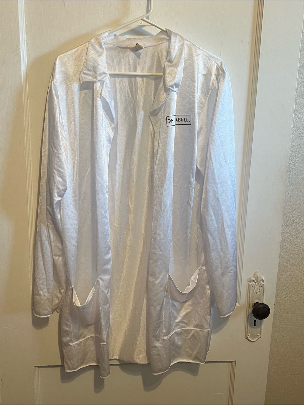 White Satin/Polyester Dr. Grabwell Lab Jacket